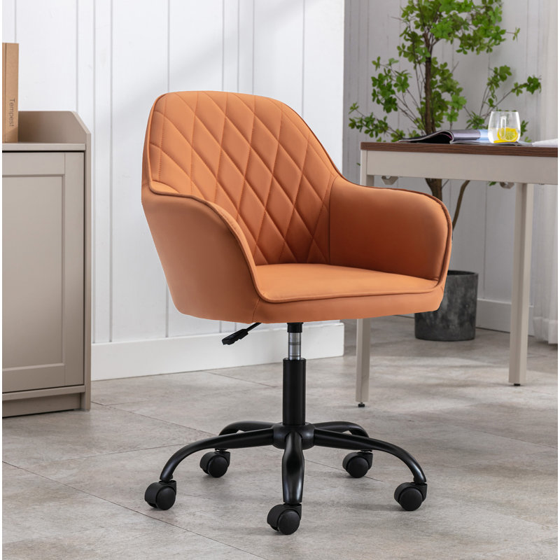 Chaise de bureau Azen, Brun / Orange