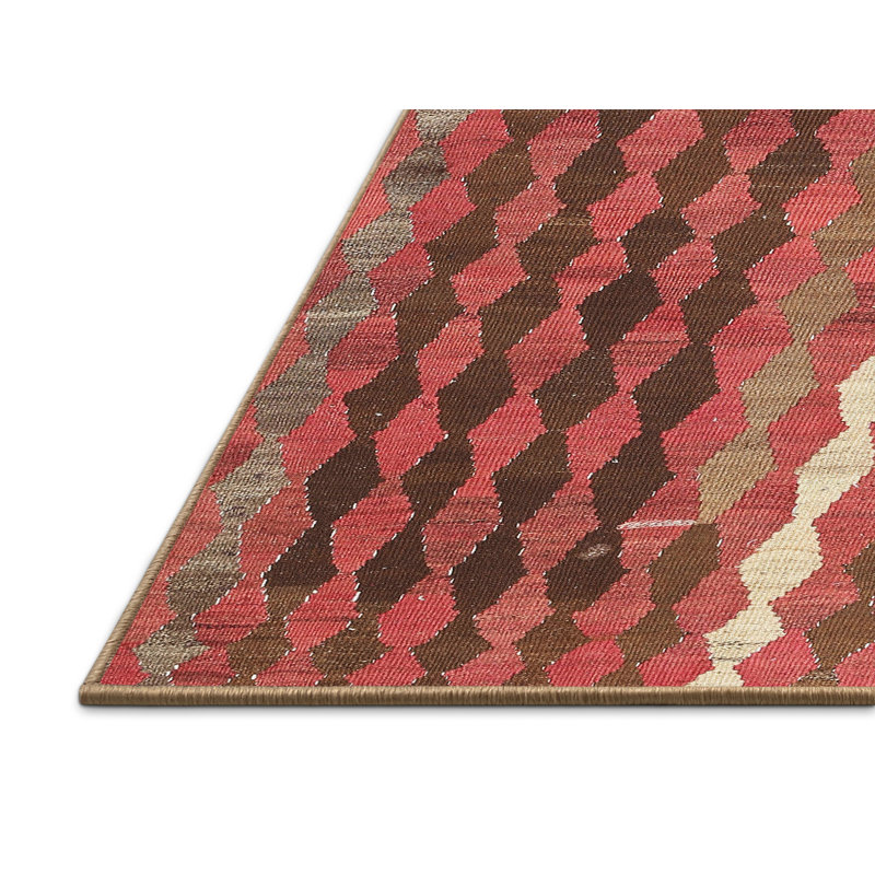 Tapis décoratif brun contemporain, Rectangle 2 pi x 4 pi