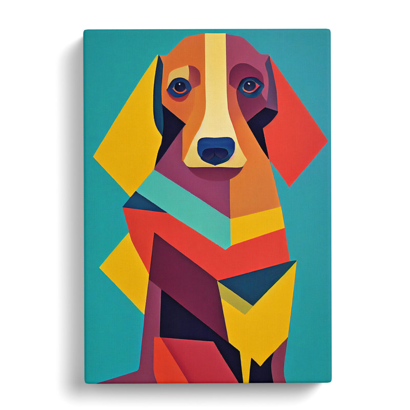 Dachshund Cubism - Wrapped Canvas, 76cm H x 50cm W x 3cm D