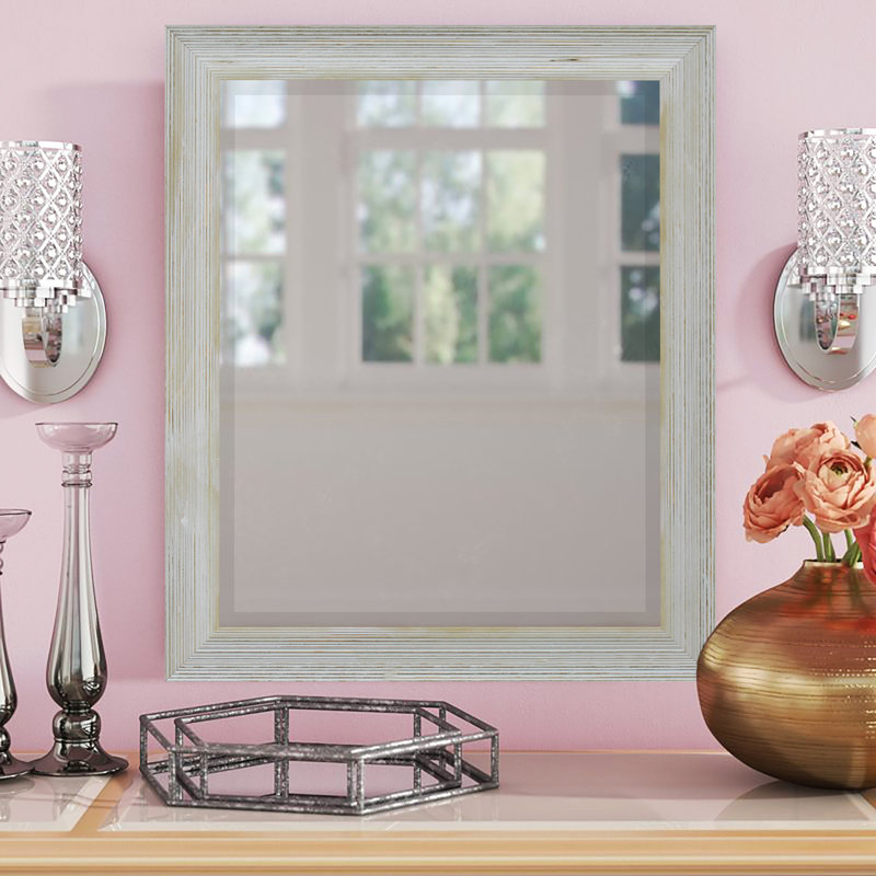 Miroir de salle de bain Kerber, H 37 po x l 33 po, Gris