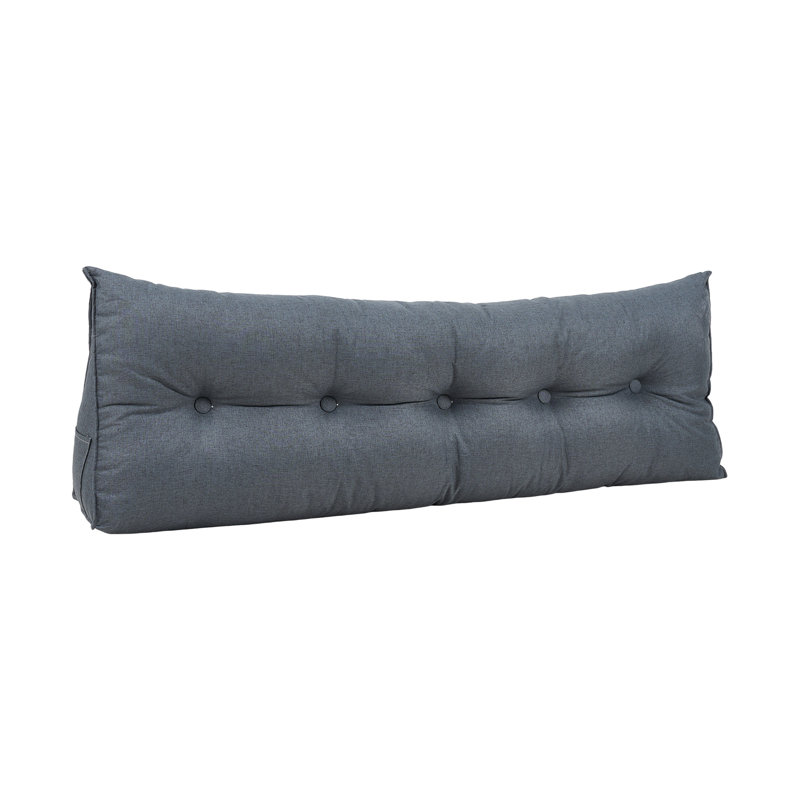 Cotton Rectangular Backrest Cushion, 180cm W x 20cm D, Dark Grey