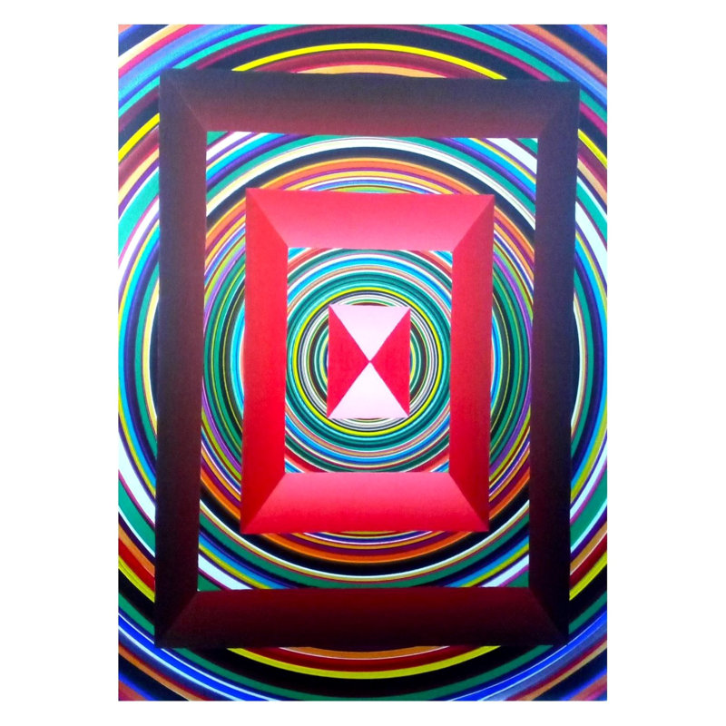 «Pyramid In Square», peinture acrylique par Ghanshyam Gupta