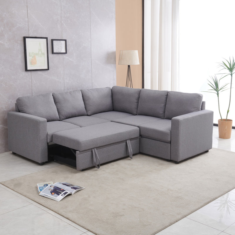 Canapé-lit modulaire pour salon, Polyester gris