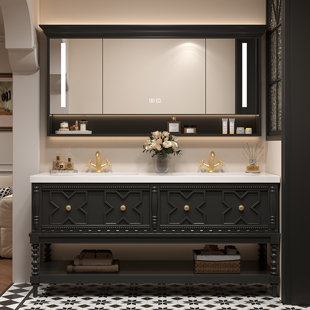 Armoire de salle de bain rétro de style français.