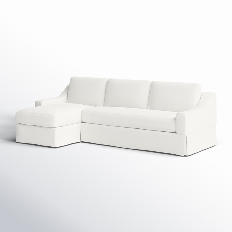 Cranbrook 2 - Piece Slipcovered Sectional, Bayou Off White Canvas, Left Hand Facing