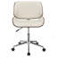 Chaise de bureau pivotante écru et noyer