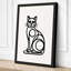 Seated Cat in Line Minimalist - Wrapped Canvas-1319693066-1319693065