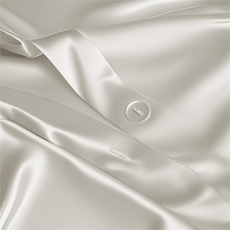 Silk No Pattern Duvet Cover, Ivory, Double Duvet Cover