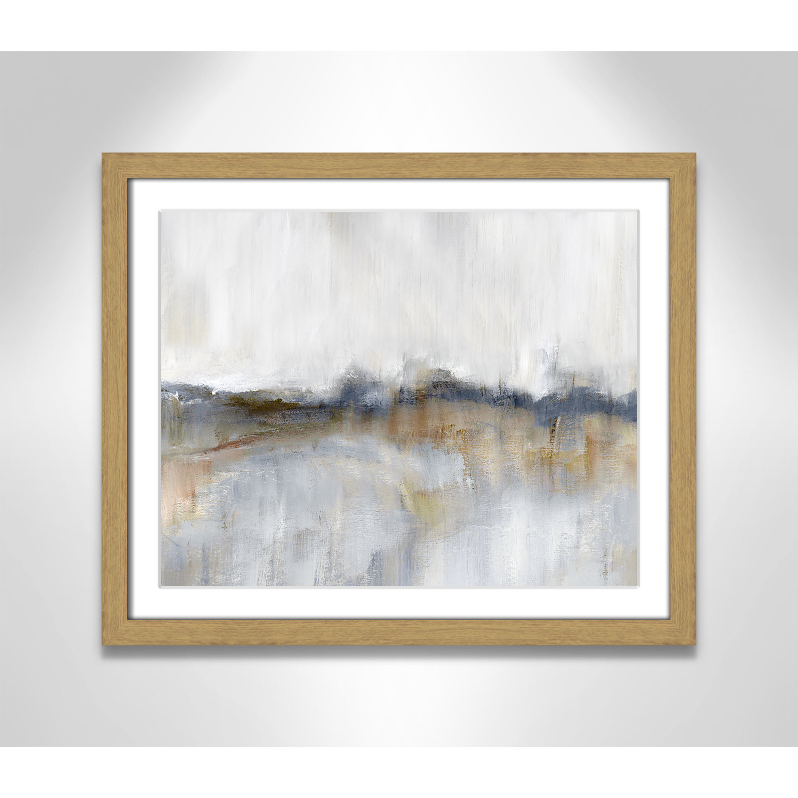 Autumnal Tide by Nan, 16" H x 19" W x 0.75" D, Natural Framed