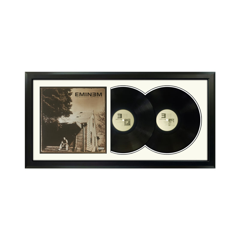 «The Marshall Mathers LP», art mural double disque vinyle encadré Eminem, Blanc