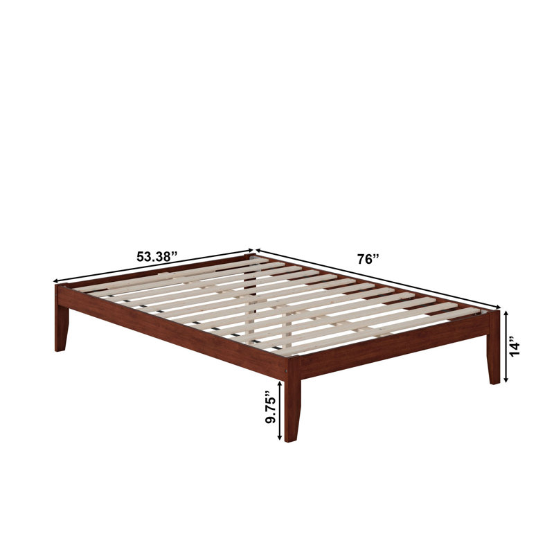 Javaunte Solid Wood Platform Standard Bed, Full, Walnut