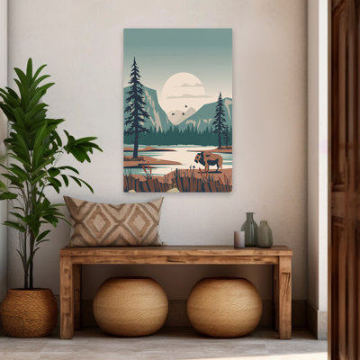 Yellowstone sans mots - animaux, bison, art bleu-brun