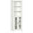 Kleankin Tall Bathroom Storage Cabinet With 3 Tier Shelf, Glass Door Cabinet, Freestanding Linen Tower With Adjustable Shelves, Antique White