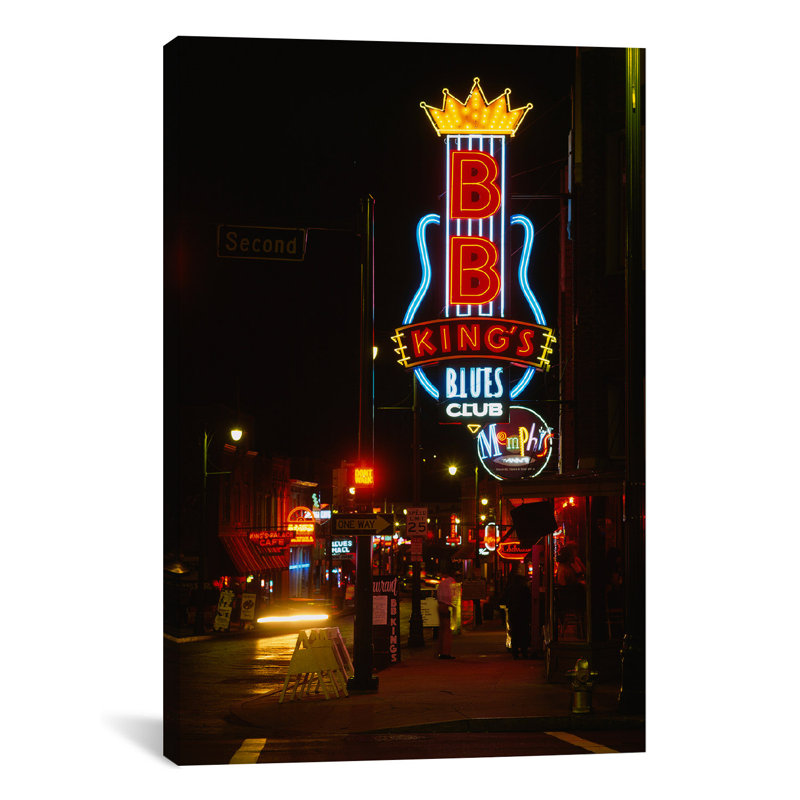 Reproduction de photo sur toile panoramique, "King's Club", Memphis, Tennessee, H 18 po x l 12 po x P 1,5 po, Toile tendue