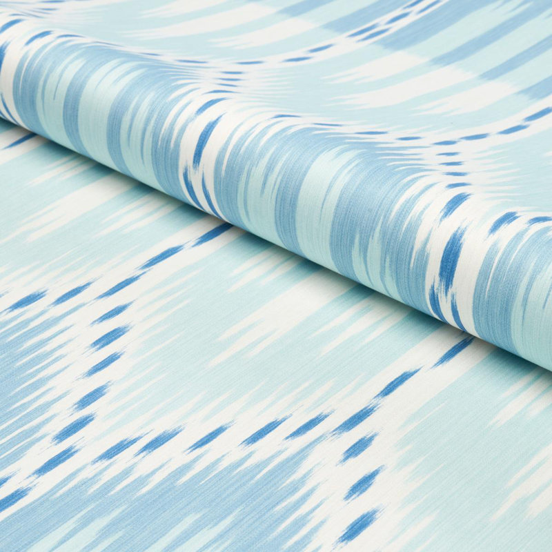 Bukhara Ikat Fabric,  Sky And Aqua