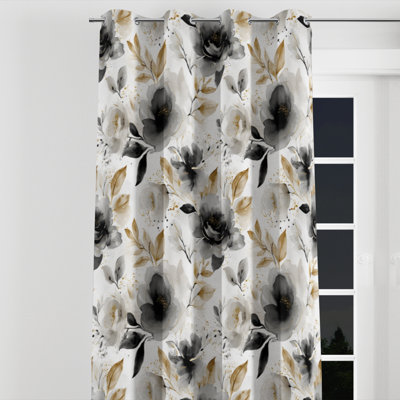 Rideaux de chambre à coucher Country Farmhouse - Rideau à œillets à motif floral Boulier - 1 panneau
