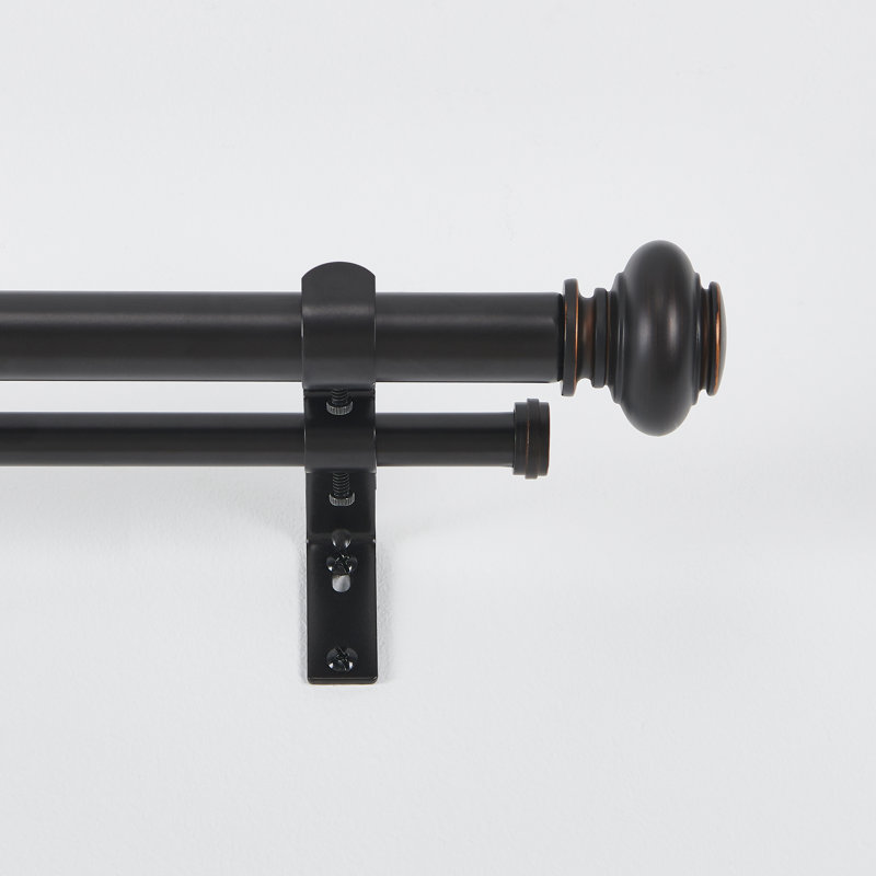 Tringle à rideaux double réglable en métal 87,5 po bronze huilé, 46.5" – 87.5"