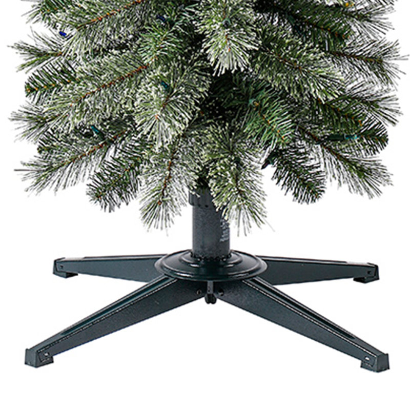 Home Heritage 9 Foot Pre-Lit Artificial Stanley Pencil Christmas Tree With Stand, 5', Multi