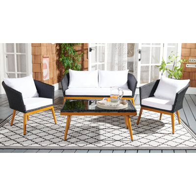Egidija 4 - Person Patio Conversation Set with Cushions