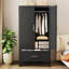 Armoire-penderie 2 portes en métal avec 1 tiroir et tringle-344457087