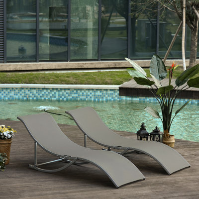 Mogens Outdoor Metal Chaise Lounge Set
