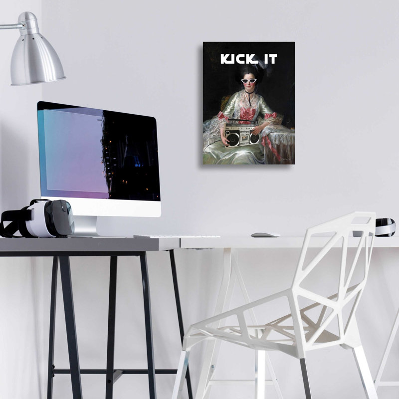 «Kick It» par Stellar Design Studio, art mural en verre acrylique, 16 po x 24 po, H 16 po x l 12 po x P 0,13 po