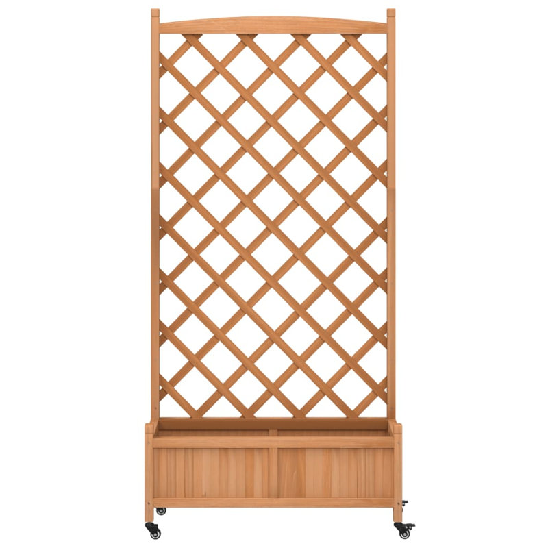 Wood Pot Planter, Brown, 73.8" H x 35.4" W x 13.8" D