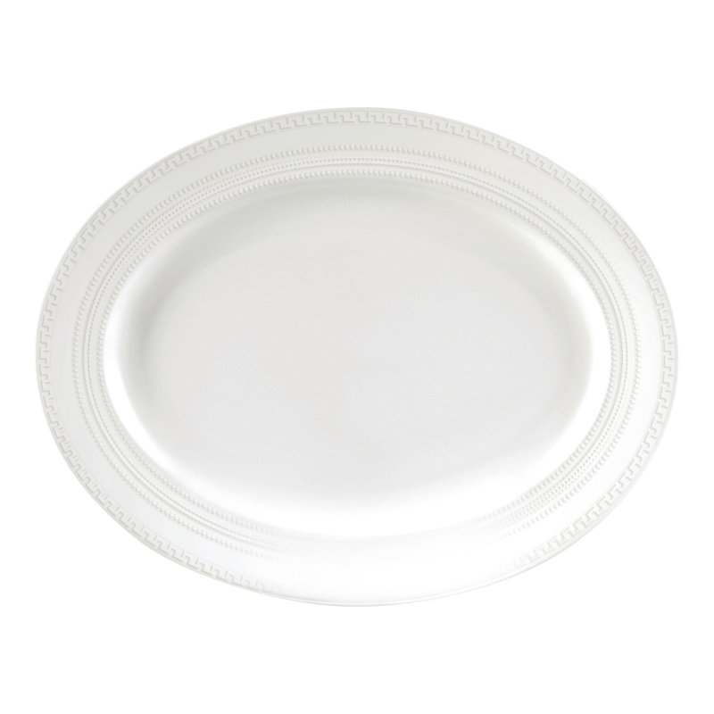 Intaglio Bone China Platter, 2" H x 14.8" W x 14.1" D