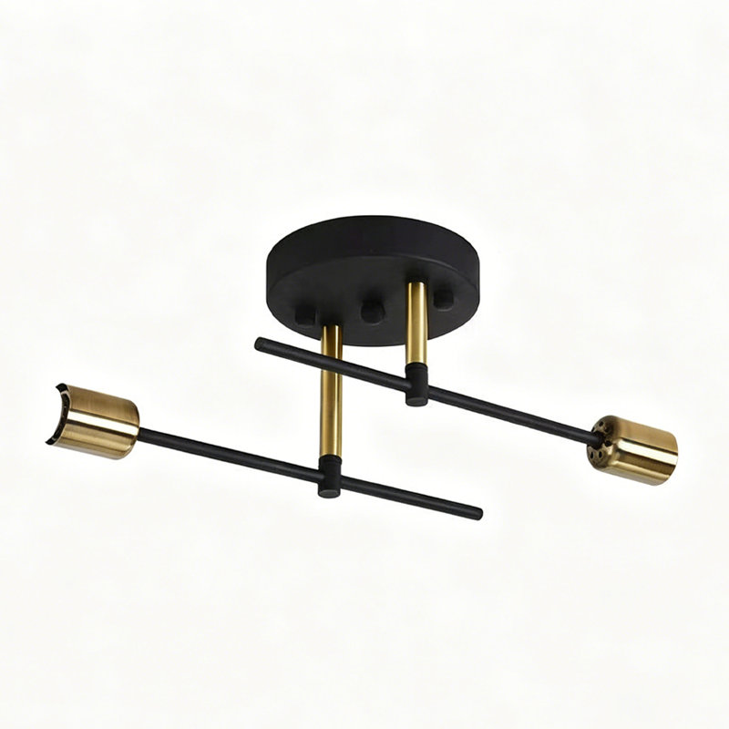 Flush Mount, NOT included, Black + Glod