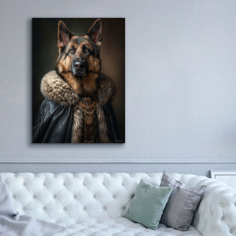 Art mural sur toile Trinx «Portrait Noble German Shepherd» par Momart, H 54 po x l 40 po x P 1,5 po