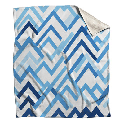Couvertures bleues à motif de chevrons