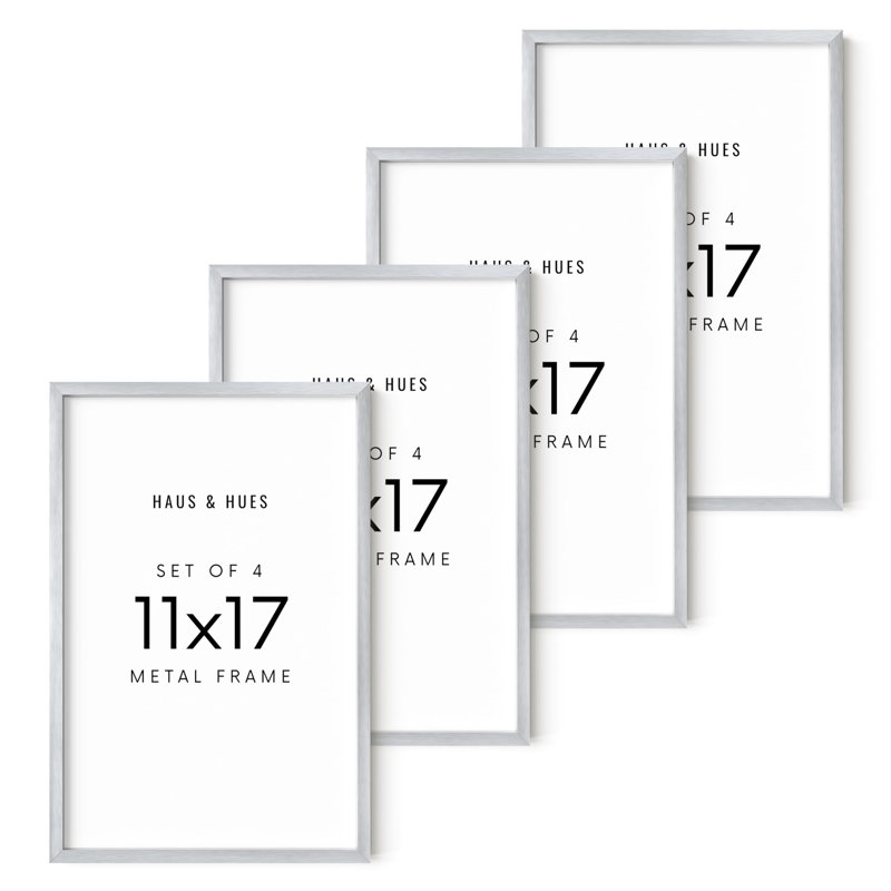Cadre photo en métal, Argent, L 18 po x H 24 po