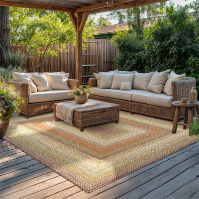  Braided Rug Pet Friendly Washable Indoor/Outdoor Multicolor Country Rug