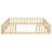Natural Double Twin Floor Bed With Guardrails - Stable Pine Wood Construction For Compact Rooms Size Fence And Practical-420968676