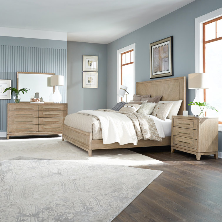 Chantee Panel Bed, Dresser & Mirror, Nightstand