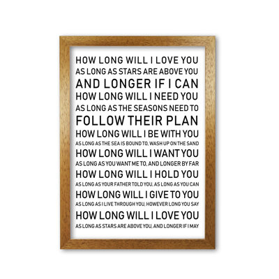 How Long Will I Love You - Print