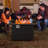 43" Black Steel Outdoor Fire Pit Table With Convertible Lid-multi-functional Design For Backyard & Camping