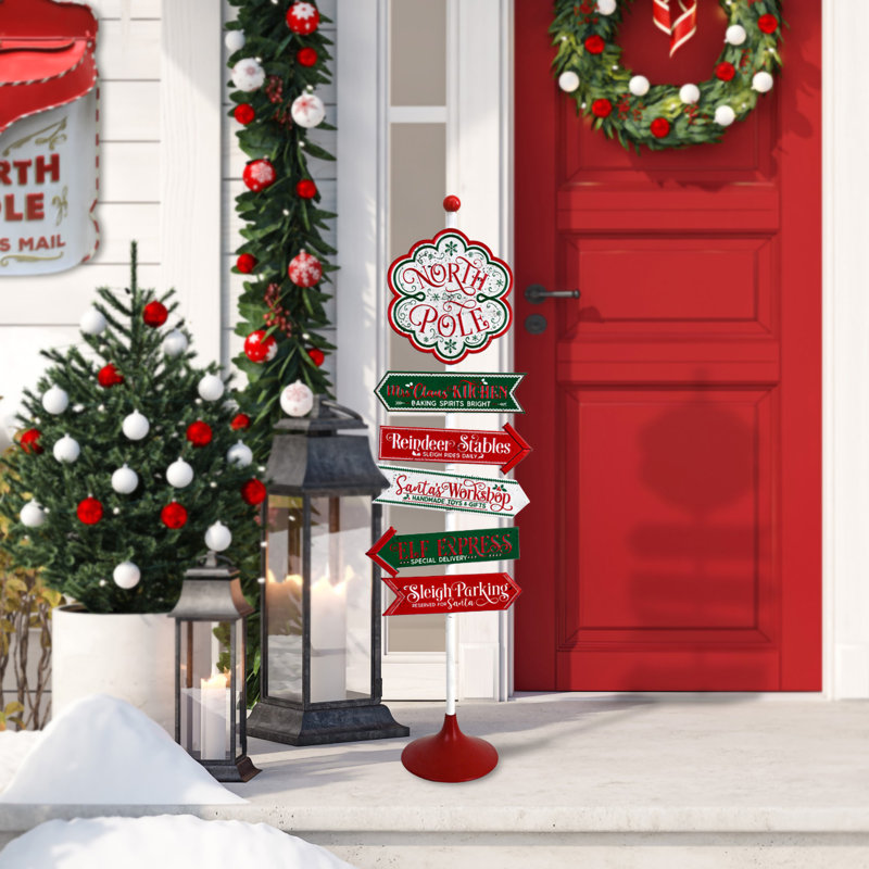  Grandes décorations de Noël au pôle Nord, père Noël, debout, décorations de signe de Noël pour les vacances d'hiver