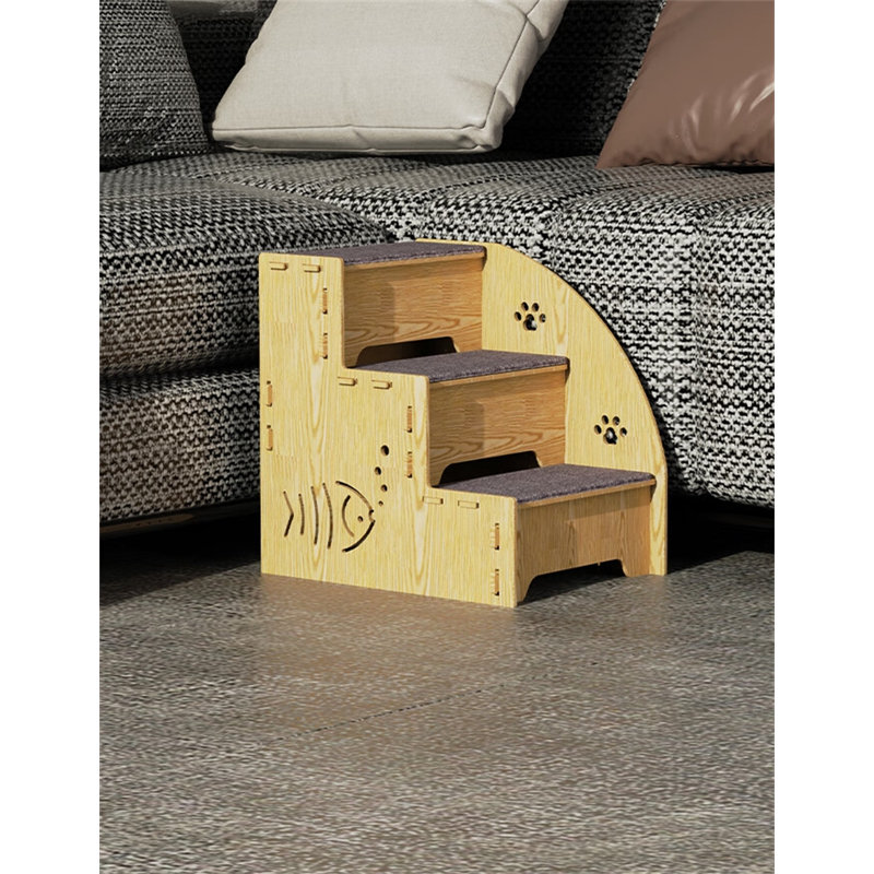 Escalier pour lit en bois