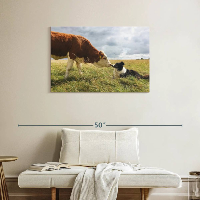 Brampt Border Collie And Cow, 24" H x 36" W