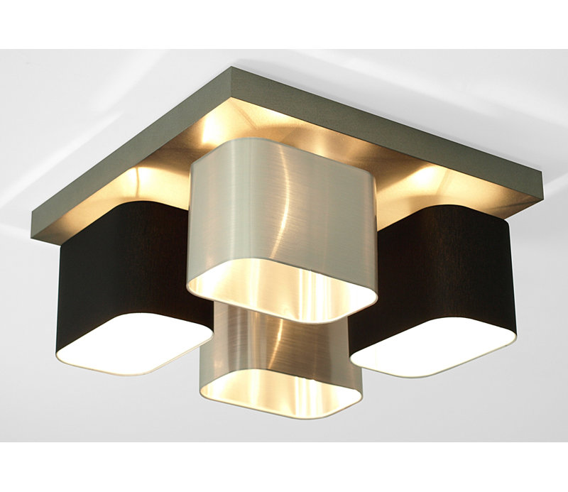 Gonzalez Semi Flush Mount, Silver, Black/Silver