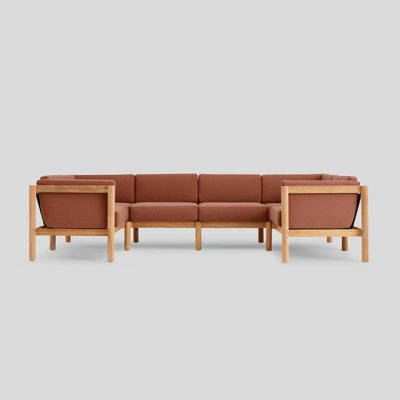 Haven Teak 6 - Person Modular Patio Conversation Sets with Cushions