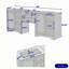 Meuble-lavabo double avec tiroirs, armoires et stations de charge-1742910239