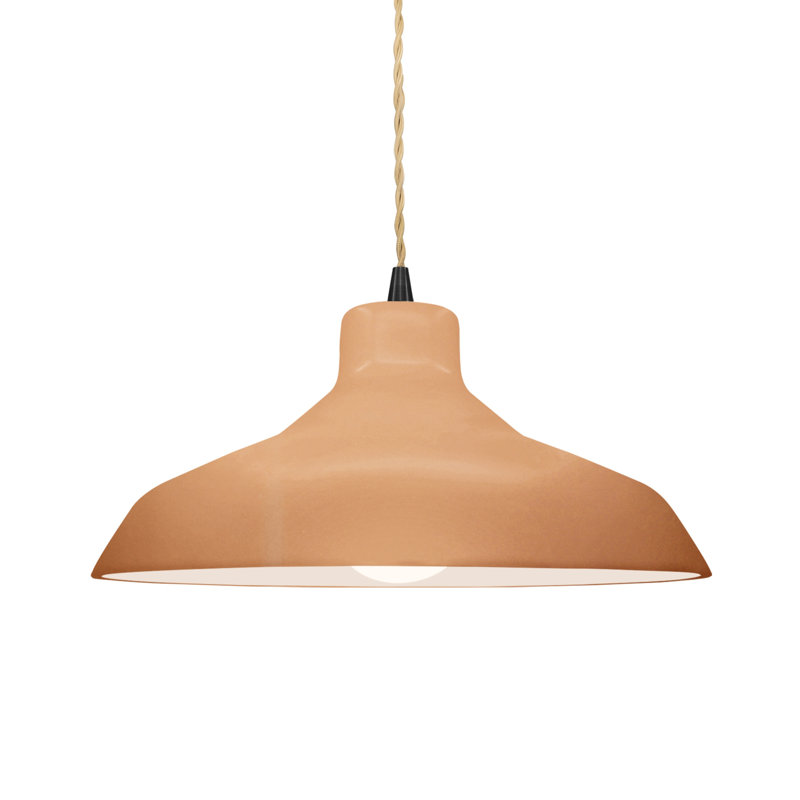 Fallon - Light Dome Pendant, 6.25" H x 13.5" W x 13.5" D, Adobe, Matte Black