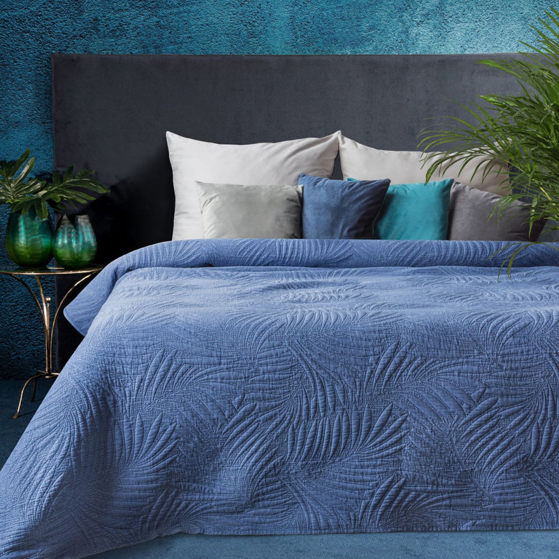 Rhoden Floral Bedspread, Blue, W220 x L240cm