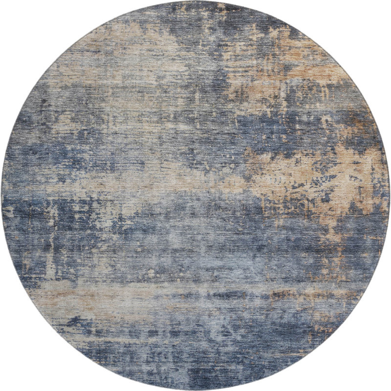 Premium Machine Washable Jerez AMF1217 Abstract Rug, Rond 8 pi