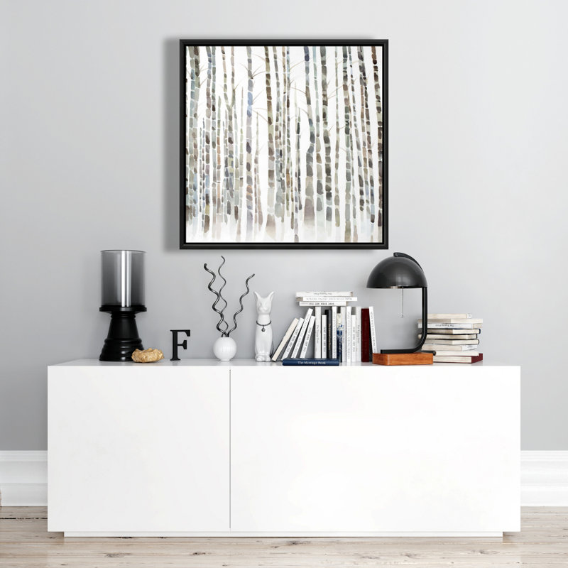 Forêt de bouleaux | Décoration minimaliste sur toile encadrée