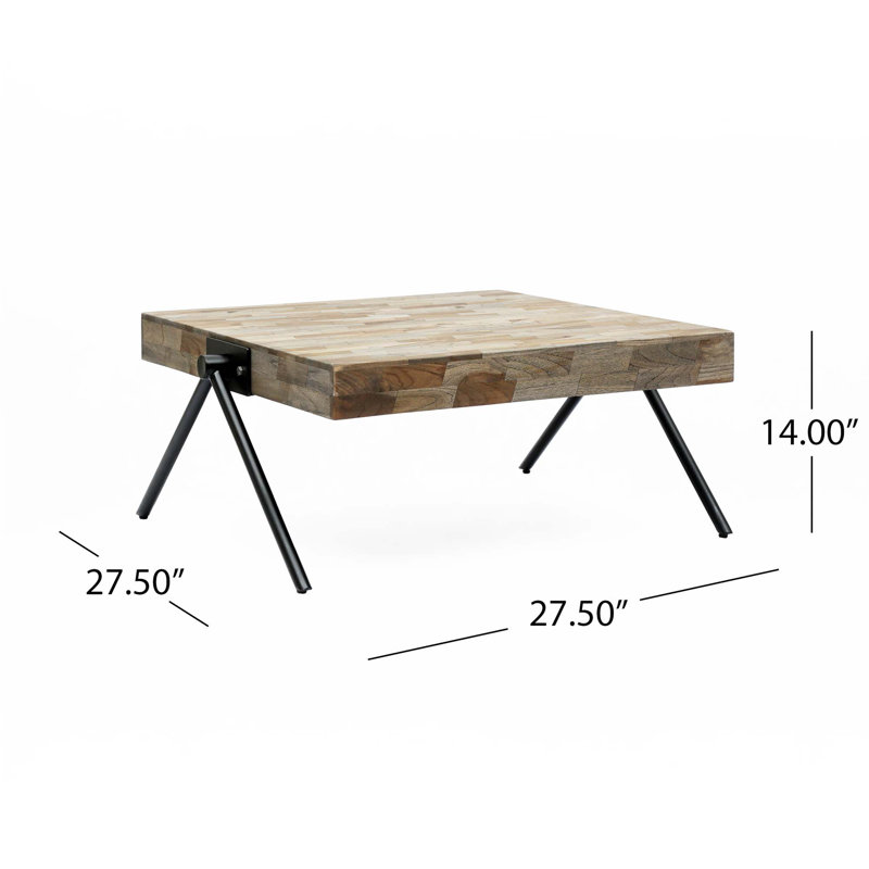 Meroy Round Mango Wood and Iron Coffee Table