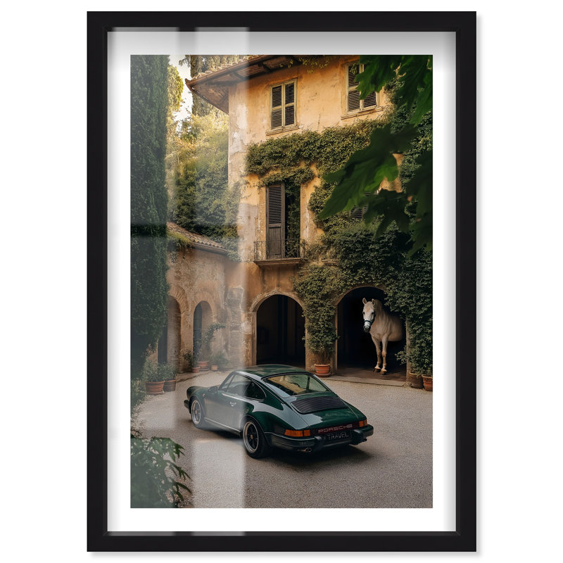 Reproduction de boîte-cadre verte «Green» par Gate II par Notoriart, Noir, H 46 po x l 31 po