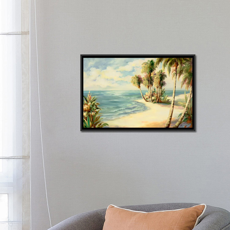 " Tropical VIII ", 18" H x 26" W x 1.5" D, Black Framed Canvas, No Mat